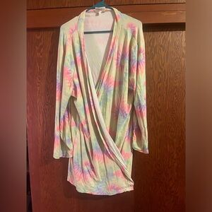 Tie dye short robe